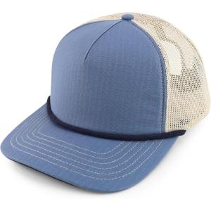 imageTrendy Apparel Shop 5 Panel Foam Front Ripstop Trucker Snapback CapSlate Blue Khaki
