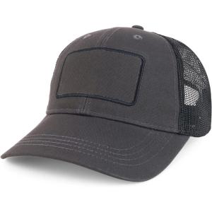 imageTrendy Apparel Shop 6 Panel Patch Mesh Back Trucker Baseball CapCharcoal Black