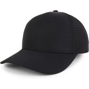 imageTrendy Apparel Shop 6 Panel Performance Laser Cut Perforated Back Baseball CapBlack