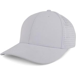 imageTrendy Apparel Shop 6 Panel Performance Laser Cut Perforated Back Baseball CapWhite