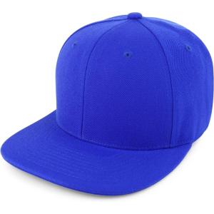 imageTrendy Apparel Shop Classic Plain 6 Panel Structured Flat Bill Snapback CapRoyal