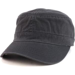 imageTrendy Apparel Shop Cotton Army Cap Military Flat Top Adjustable Baseball CapCharcoal