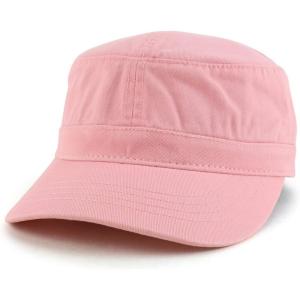 imageTrendy Apparel Shop Cotton Army Cap Military Flat Top Adjustable Baseball CapPink