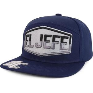 imageTrendy Apparel Shop El Jefe Embroidered Flatbill Snapback CapNavy