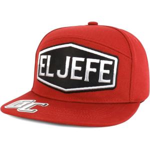 imageTrendy Apparel Shop El Jefe Embroidered Flatbill Snapback CapRed
