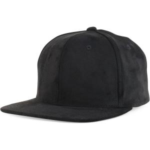 imageTrendy Apparel Shop Plain Suede Flat Bill Snapback CapBlack