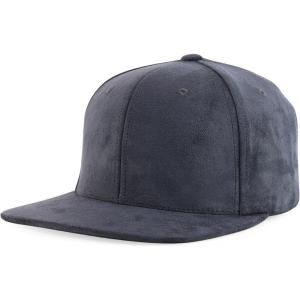 imageTrendy Apparel Shop Plain Suede Flat Bill Snapback CapDark Grey