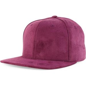 imageTrendy Apparel Shop Plain Suede Flat Bill Snapback CapWine
