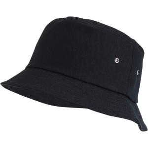 imageTrendy Apparel Shop Short Brim Cotton Twill Eyelet Bucket HatBlack