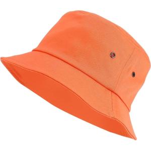 imageTrendy Apparel Shop Short Brim Cotton Twill Eyelet Bucket HatMango