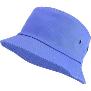 imageTrendy Apparel Shop Short Brim Cotton Twill Eyelet Bucket HatSail Blue