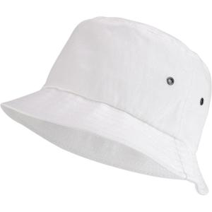 imageTrendy Apparel Shop Short Brim Cotton Twill Eyelet Bucket HatWhite