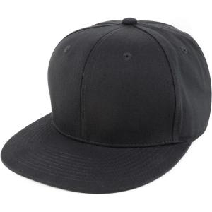 imageTrendy Apparel Shop Structured Cotton Round Flat Visor Snapback Baseball CapBlack