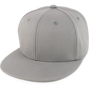 imageTrendy Apparel Shop Structured Cotton Round Flat Visor Snapback Baseball CapGrey