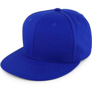 imageTrendy Apparel Shop Structured Cotton Round Flat Visor Snapback Baseball CapRoyal