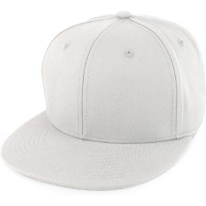 imageTrendy Apparel Shop Structured Cotton Round Flat Visor Snapback Baseball CapWhite