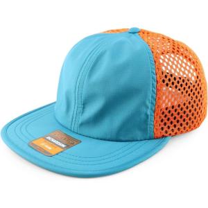 imageTrendy Apparel Shop Unstructured 6 Panel Performance Wide Set Mesh Back CapTeal Orange