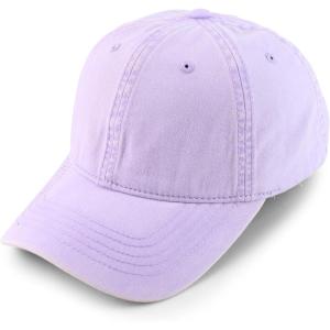 imageTrendy Apparel Shop Womens Pigment Dyed Baseball Cap with Patterned UndervisorLavender Stripes