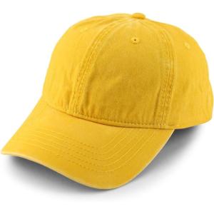 imageTrendy Apparel Shop Womens Pigment Dyed Baseball Cap with Patterned UndervisorYellow Polka Dots