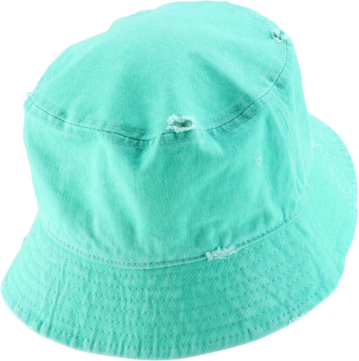 imageTrendy Apparel Shop Pigment Dyed Cotton Distressed Vintage Short Brim Bucket HatPigment Mint