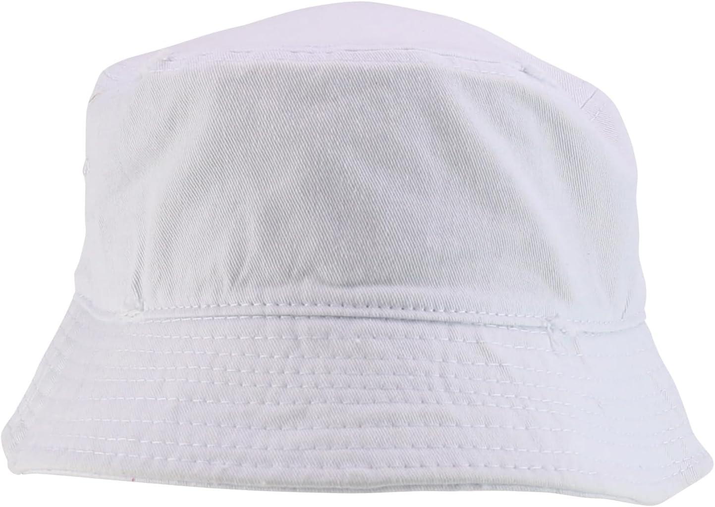 imageTrendy Apparel Shop Pigment Dyed Cotton Distressed Vintage Short Brim Bucket HatWhite
