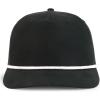 imageTrendy Apparel Shop 5 Panel Golf Snapback Cap with Contrasting RopeBlack