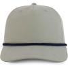 imageTrendy Apparel Shop 5 Panel Golf Snapback Cap with Contrasting RopeLight Grey