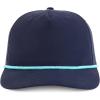 imageTrendy Apparel Shop 5 Panel Golf Snapback Cap with Contrasting RopeNavy