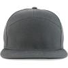 imageTrendy Apparel Shop 7 Panel Cotton Structured Flat Bill Camper Style Snapback CapDark Grey