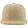 imageTrendy Apparel Shop 7 Panel Cotton Structured Flat Bill Camper Style Snapback CapKhaki