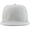 imageTrendy Apparel Shop 7 Panel Cotton Structured Flat Bill Camper Style Snapback CapLight Grey