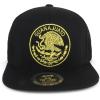 imageTrendy Apparel Shop City of Mexico Eagle Embroidered Flatbill Trucker Mesh CapGuanajuato Black
