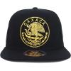 imageTrendy Apparel Shop City of Mexico Eagle Embroidered Flatbill Trucker Mesh CapOaxaca Black