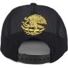 imageTrendy Apparel Shop City of Mexico Eagle Embroidered Flatbill Trucker Mesh CapPuebla Black