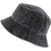 imageTrendy Apparel Shop Pigment Dyed Cotton Distressed Vintage Short Brim Bucket HatPigment Black