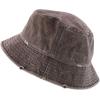 imageTrendy Apparel Shop Pigment Dyed Cotton Distressed Vintage Short Brim Bucket HatPigment Brown