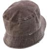 imageTrendy Apparel Shop Pigment Dyed Cotton Distressed Vintage Short Brim Bucket HatPigment Brown