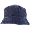 imageTrendy Apparel Shop Pigment Dyed Cotton Distressed Vintage Short Brim Bucket HatPigment Navy