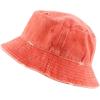 imageTrendy Apparel Shop Pigment Dyed Cotton Distressed Vintage Short Brim Bucket HatPigment Orange