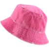 imageTrendy Apparel Shop Pigment Dyed Cotton Distressed Vintage Short Brim Bucket HatPigment Pink