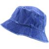 imageTrendy Apparel Shop Pigment Dyed Cotton Distressed Vintage Short Brim Bucket HatPigment Royal