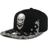 imageTrendy Apparel Shop Skull Bandana Embroidered Paisley Print Flatbill CapBlack