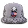 imageTrendy Apparel Shop Skull Bandana Embroidered Paisley Print Flatbill CapGrey Usa