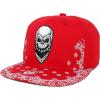 imageTrendy Apparel Shop Skull Bandana Embroidered Paisley Print Flatbill CapRed