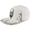 imageTrendy Apparel Shop Skull Bandana Embroidered Paisley Print Flatbill CapWhite