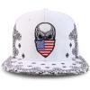 imageTrendy Apparel Shop Skull Bandana Embroidered Paisley Print Flatbill CapWhite Usa