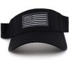 imageTrendy Apparel Shop USA American Flag Embroidered Polyester Summer Visor HatBlack