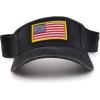 imageTrendy Apparel Shop USA American Flag Embroidered Polyester Summer Visor HatCharcoal Usa Yellow
