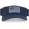 imageTrendy Apparel Shop USA American Flag Embroidered Polyester Summer Visor HatNavy