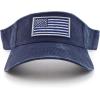 imageTrendy Apparel Shop USA American Flag Embroidered Polyester Summer Visor HatPigment Navy